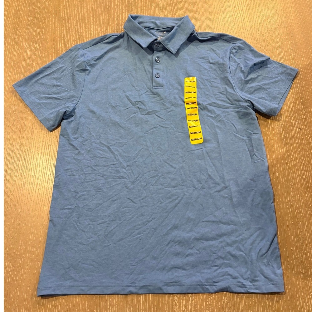 Member's Mark Men's Medium Blue Favorite Soft Polo Short Sleeve Shirt New